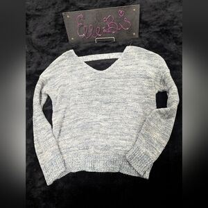 EUC Express Blue White Open Back Sweater S